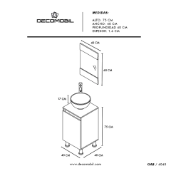 Gabinete para baño Utility 4040