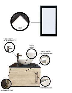 Gabinete para Baño con Ovalin Y Espejo Decorativo ZÚRICH en internet