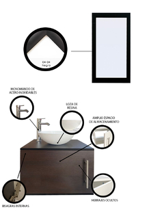 Gabinete para Baño con Ovalin Y Espejo Decorativo ZÚRICH - comprar en línea