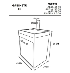 Imagen de Gabinete Flotante Para Baño COCO Con Llave Monomando Y Lavamanos