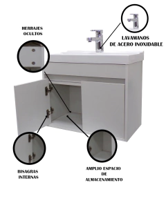 Gabinete Flotante Para Baño Mariam Con Lavabo Y Monomando