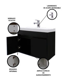 Gabinete Flotante Para Baño Mariam Con Lavabo Y Monomando