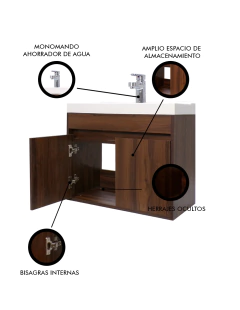 Gabinete Flotante Para Baño Mariam Con Lavabo Y Monomando - comprar en línea