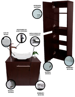 Imagen de Combo de Gabinete Para Baño Lavamanos y Monomando Derecho + Gabinete Organizador Garnier