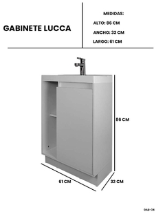 Mueble Gabinete Para Baño LUCCA Con Lavabo Minimalista