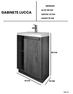 Mueble Gabinete Para Baño LUCCA Con Lavabo Minimalista - tienda en línea