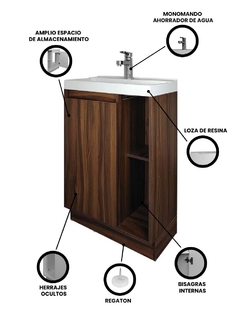 Mueble Gabinete Para Baño LUCCA Con Lavabo Minimalista en internet