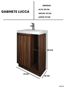 Mueble Gabinete Para Baño LUCCA Con Lavabo Minimalista - Decomobil