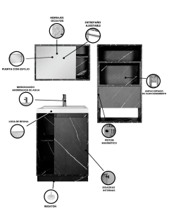 Imagen de Combo Gabinete De Baño VIENA Mueble Sobre WC Y Botiquin.