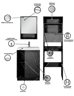 Combo Gabinete De Baño BARCELONA Mueble Sobre WC Y Botiquin. - comprar en línea