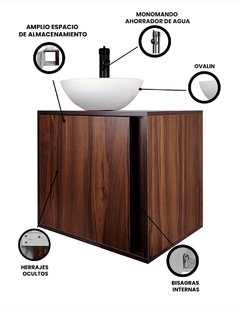 Gabinete Para Baño MIA Con Ovalin Y Llave Minimalista