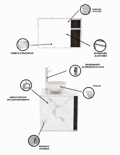 Combo Gabinete Para Baño TORONTO Y Botiquín Con Espejo en internet