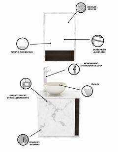 Combo Gabinete De Baño CAIRO Y Botiquín Con Espejo - Decomobil