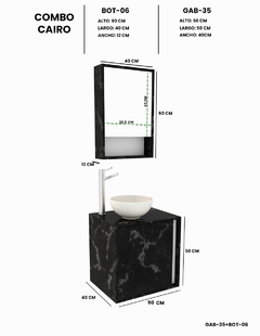 Combo Gabinete De Baño CAIRO Y Botiquín Con Espejo - comprar en línea