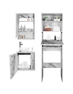 Combo Gabinetes Para Baño MERIDA Con Sobre WC Y Botiquín. - tienda en línea