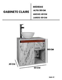 Gabinete De Baño Con Lavabo CLAIRE Con Ovalin Minimalista - tienda en línea