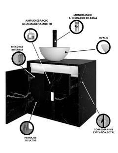 Imagen de Gabinete De Baño Con Lavabo CLAIRE Con Ovalin Minimalista