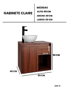 Gabinete De Baño Con Lavabo CLAIRE Con Ovalin Minimalista - tienda en línea
