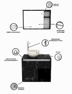 Combo Gabinete De Baño MÓNACO Y Botiquín Con Espejo - tienda en línea
