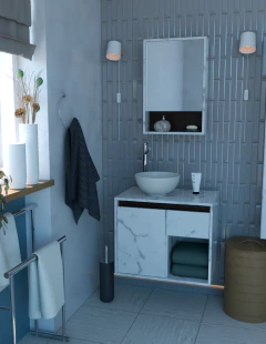 Imagen de Combo Gabinete De Baño BERLÍN Y Botiquín Con Espejo