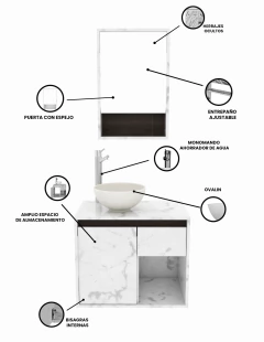 Combo Gabinete De Baño BERLÍN Y Botiquín Con Espejo