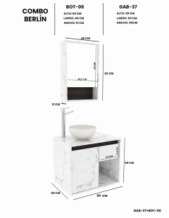 Combo Gabinete De Baño BERLÍN Y Botiquín Con Espejo - comprar en línea