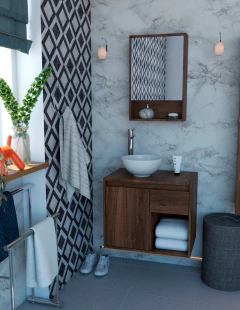 Combo Gabinete De Baño BERLÍN Y Botiquín Con Espejo - Decomobil