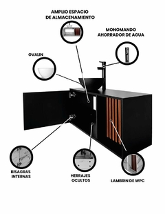 Imagen de Gabinete Para Baño ARES Con Ovalin Y Monomando