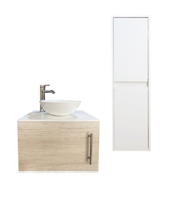 Imagen de Combo de Gabinete Para Baño Con Ovalin y Monomando + Gabinete Organizador Levsha