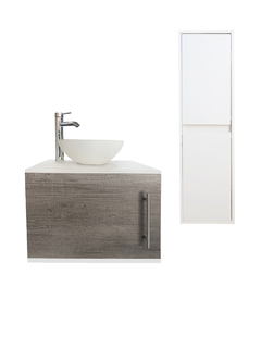 Combo de Gabinete Para Baño Con Ovalin y Monomando + Gabinete Organizador Levsha - Decomobil