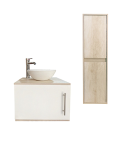 Combo de Gabinete Para Baño Con Ovalin y Monomando + Gabinete Organizador Levsha - Decomobil