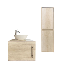 Imagen de Combo de Gabinete Para Baño Con Ovalin y Monomando + Gabinete Organizador Levsha