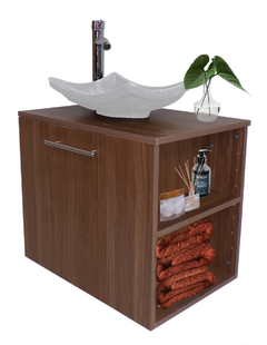Combo Gabinete CARLINI Para Baño Con Lavamanos Y Monomando+botiquin