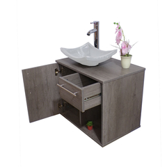 Gabinete Para Baño LUCERYS Con Lavamanos Gris Y Monomando + Botiquin - tienda en línea