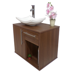 Gabinete Para Baño Con Lavamanos Y Monomando MILORI Con Puerta Y Cajón
