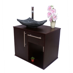 Gabinete Para Baño Con Lavamanos Y Monomando MILORI Con Puerta Y Cajón - Decomobil
