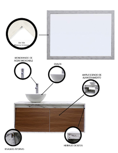 Gabinete De Baño Con Lavamanos Y Espejo Decorativo NYON en internet