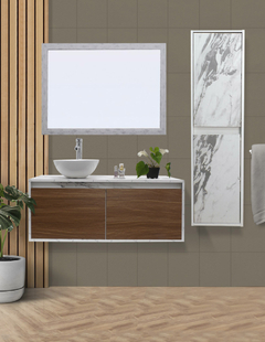 Gabinete De Baño Con Lavamanos Y Espejo Decorativo NYON - Decomobil