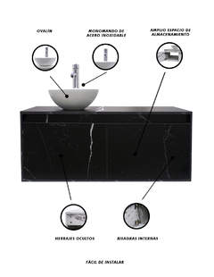 Gabinete Para Baño Luxury Smooth Con Ovalin Y Monomando - Decomobil