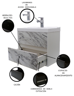 Gabinete Para Baño Con Lavamanos Y Monomando Vanity - comprar en línea