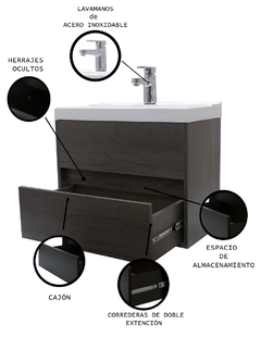 Gabinete Para Baño Con Lavamanos Y Monomando Vanity - tienda en línea
