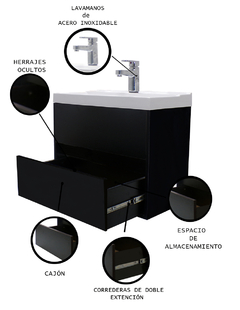 Gabinete Para Baño Con Lavamanos Y Monomando Vanity - Decomobil