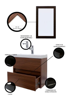 Gabinete Para Baño Con Lavamanos Y Espejo Decorativo SION - comprar en línea