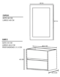 Gabinete Para Baño Con Lavamanos Y Espejo Decorativo SION en internet