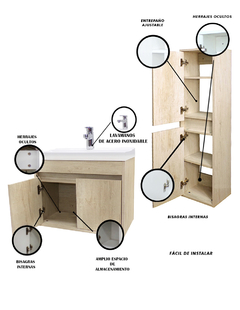 Combo de Gabinete Con Lavamanos y Monomando + Gabinete Organizador SNOW - comprar en línea
