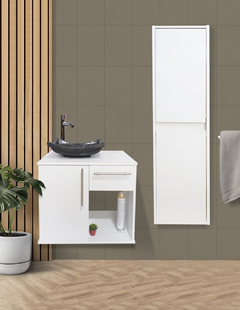 Combo De Gabinete Para Baño Lavamanos Y Monomando + Gabinete Organizador Jacquemart - Decomobil