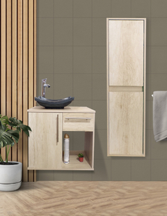 Combo De Gabinete Para Baño Lavamanos Y Monomando + Gabinete Organizador Jacquemart - comprar en línea