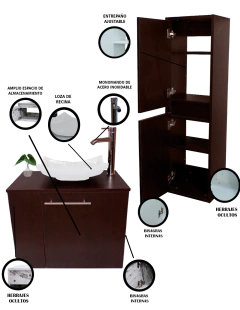 Imagen de Combo De Gabinete Para Baño Lavamanos Y Monomando Izquierdo + Gabinete Organizador Garnier