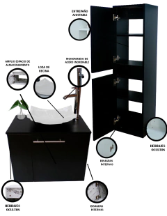 Combo De Gabinete Para Baño Lavamanos Y Monomando Izquierdo + Gabinete Organizador Garnier - Decomobil
