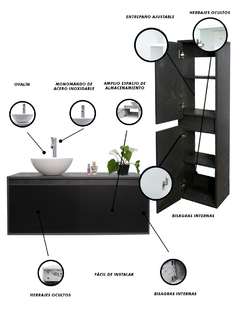 Combo de Gabinete Con Ovalin y Monomando + Gabinete Organizador Esbly - Decomobil